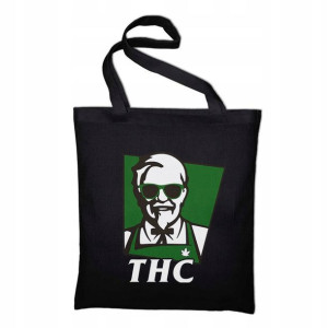 TORBA Shopper Czarna Dużo Wzorów MARIHUANA Weed