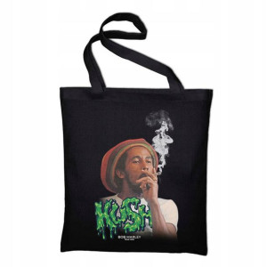 TORBA Shopper Czarna Dużo Wzorów MARIHUANA Weed