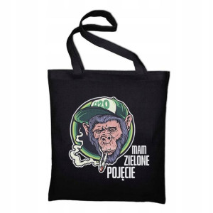 TORBA Shopper Czarna Dużo Wzorów MARIHUANA Weed