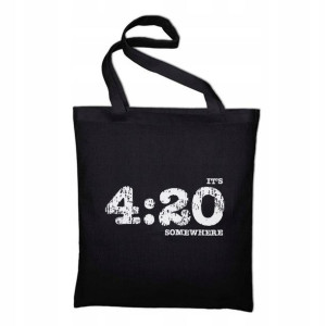 TORBA Shopper Czarna Dużo Wzorów MARIHUANA Weed