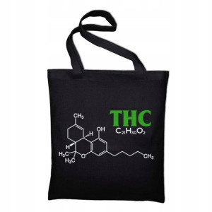 TORBA Shopper Czarna Dużo Wzorów MARIHUANA Weed