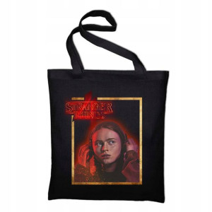 TORBA Shopper Czarna ECO STRANGER THINGS Wzory