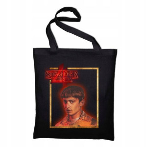 TORBA Shopper Czarna ECO STRANGER THINGS Wzory