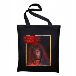 TORBA Shopper Czarna ECO STRANGER THINGS Wzory