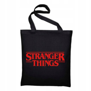 TORBA Shopper Czarna ECO STRANGER THINGS Wzory