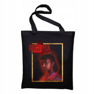 TORBA Shopper Czarna ECO STRANGER THINGS Wzory