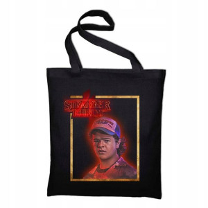 TORBA Shopper Czarna ECO STRANGER THINGS Wzory