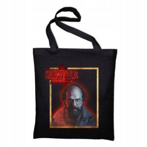 TORBA Shopper Czarna ECO STRANGER THINGS Wzory