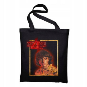 TORBA Shopper Czarna ECO STRANGER THINGS Wzory