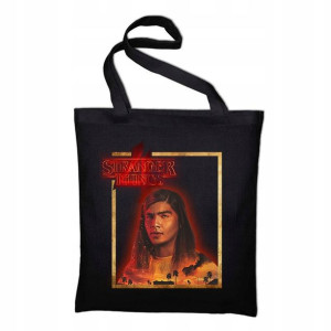 TORBA Shopper Czarna ECO STRANGER THINGS Wzory