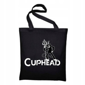 TORBA Shopper Czarna ECO Wiele WZORÓW Cup Head