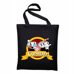 TORBA Shopper Czarna ECO Wiele WZORÓW Cup Head