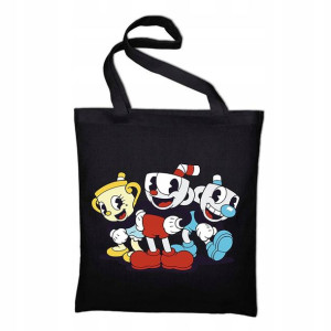 TORBA Shopper Czarna ECO Wiele WZORÓW Cup Head