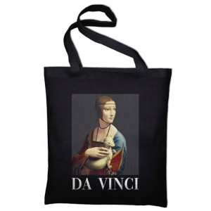 Torba Shopper Eko Czarna Da Vinci Sztuka Wzory