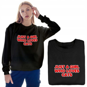 BLUZA Damska Czarna MiX WZORÓW Śmieszne KOTY - S