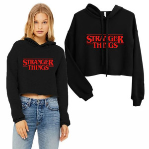 BLUZA Damska z kapturem CROPPED STRANGER Things M