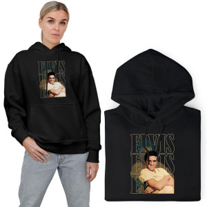 BLUZA Z KAPTUREM Damska ELVIS Presley WZORY - M