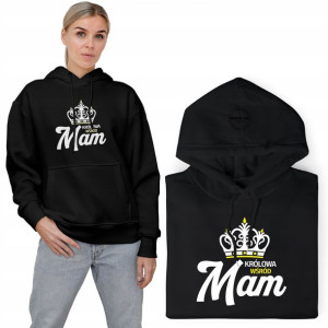 BLUZA z KAPTUREM Prezent Królowa MAM Wzory - S