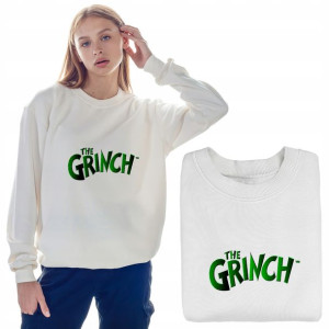 Ciepła BLUZA Damska ŚWIĄTECZNA Grinch Wzory - M