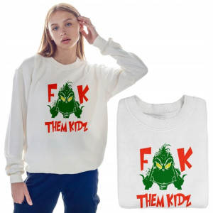 Ciepła BLUZA Damska ŚWIĄTECZNA Grinch Wzory - M