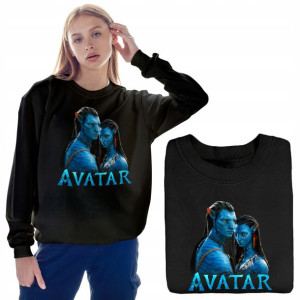 Ciepła DAMSKA Bluza CZARNA AVATAR MIX WZORÓW - L