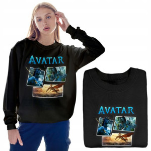 Ciepła DAMSKA Bluza CZARNA AVATAR MIX WZORÓW - M