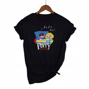 Koszulka DAMSKA Czarna POPPY PLAYTIME Wzory - XXL