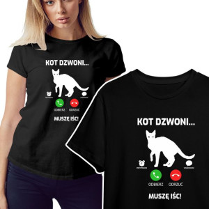 KOSZULKA Damska dla Miłośniczki KOTÓW Wzory - L