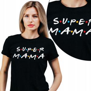 KOSZULKA Damska PREZENT dla MAMY SUPER MAMA - L