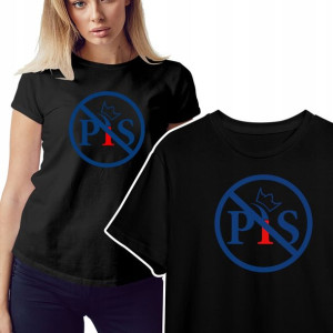Modny T-shirt KOSZULKA Damska Wzór ANTY PIS - M