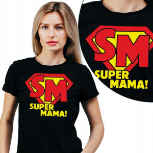 T-SHIRT Damski PREZENT dla MAMY SUPER MAMA - XS