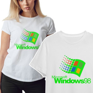 KOSZULKA T-shirt Damski Biały RETRO WINDOWS - L
