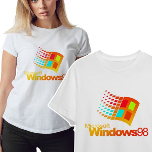 KOSZULKA T-shirt Damski Biały RETRO WINDOWS - M