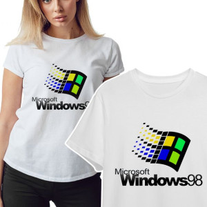 KOSZULKA T-shirt Damski Biały RETRO WINDOWS - S