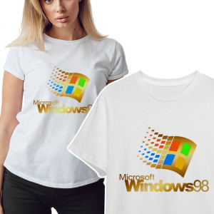 KOSZULKA T-shirt Damski Biały RETRO WINDOWS - S