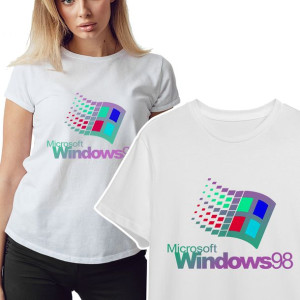 KOSZULKA T-shirt Damski Biały RETRO WINDOWS - XL