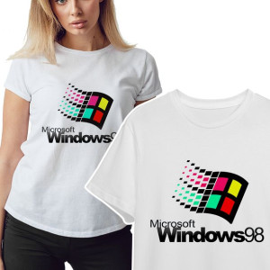 KOSZULKA T-shirt Damski Biały RETRO WINDOWS - XXL