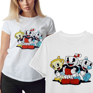 KOSZULKA T-shirt Damski WIELE Wzorów CUPHEAD - L