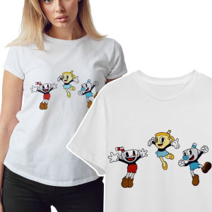 KOSZULKA T-shirt Damski WIELE Wzorów CUPHEAD - L