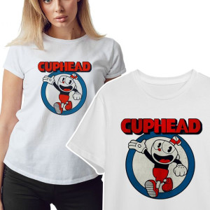 KOSZULKA T-shirt Damski WIELE Wzorów CUPHEAD - L