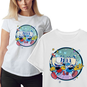 KOSZULKA T-shirt Damski WIELE Wzorów CUPHEAD - L