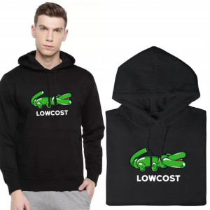 BLUZA Męska Czarna z KAPTUREM LOWCOST Wzory - XL
