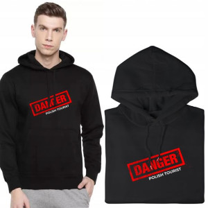 BLUZA Męska Czarna z KAPTUREM Polish Tourist - L