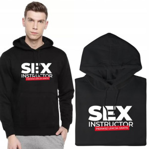BLUZA Męska z Kapturem SEX INSTRUCTOR Wzory - XL
