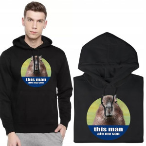 BLUZA Męska z Kapturem THIS MAN ATE MY SON - XL
