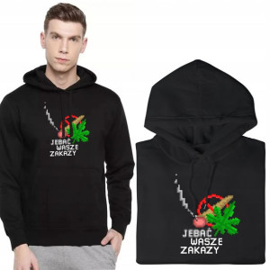 BLUZA Z KAPTUREM Męska WEED Cannabis Wzory - L