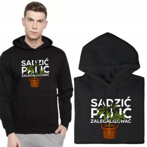 BLUZA Z KAPTUREM Męska WEED Cannabis Wzory - S
