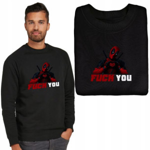 MĘSKA Bluza CZARNA DEADPOOL Wiele WZORÓW MiX - M