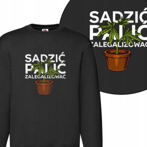 MĘSKA Bluza CZARNA MARIHUANA WEED MiX Wzorów - L