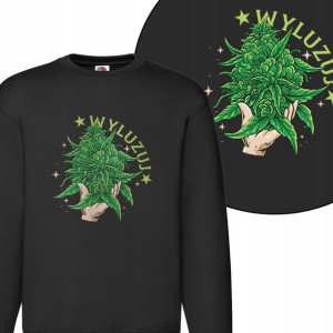 MĘSKA Bluza CZARNA MARIHUANA WEED MiX Wzorów - M